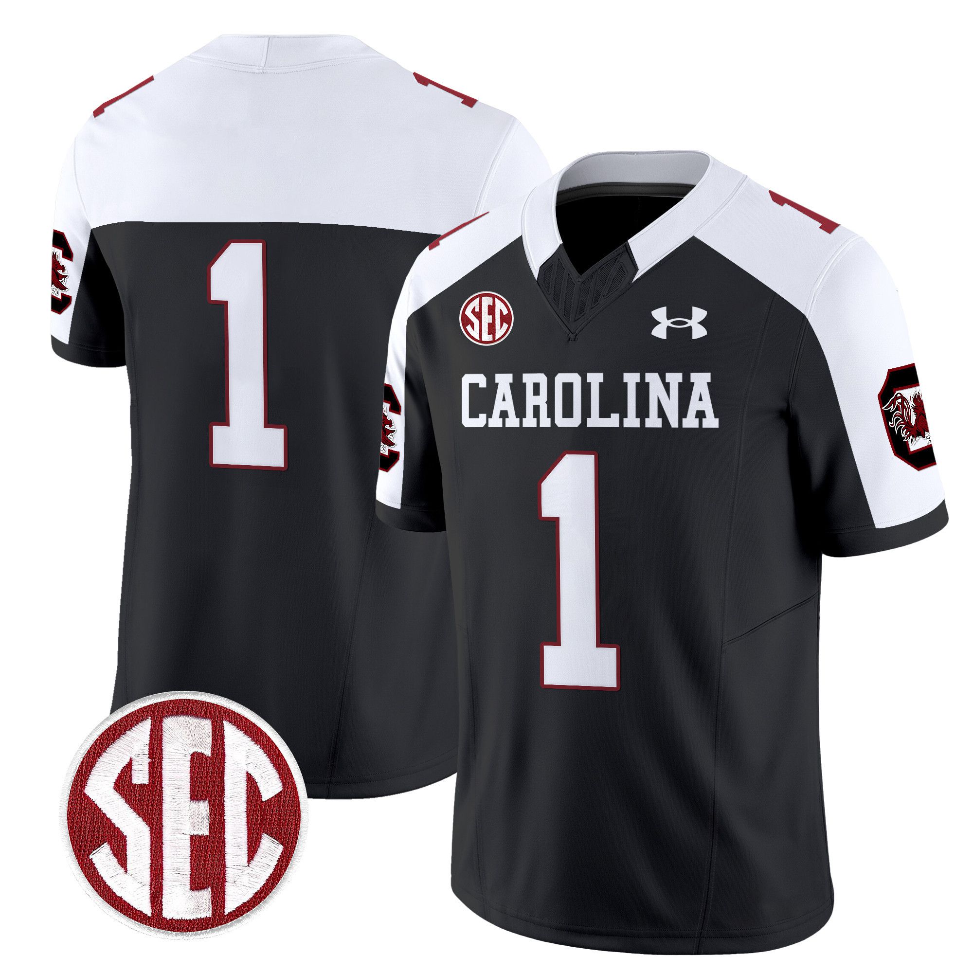 Men South Carolina Gamecocks #1 No Name Black 1980 Throwback Vapor Limited 2024 NCAA Jersey style 1->indianapolis colts->NFL Jersey